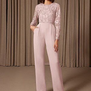 Azazie Carmenita Jumpsuit Dusty Rose A4